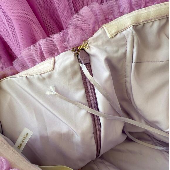 LoveShackFancy NWT Pink Purple Faron Tiered Bow Tulle Ballerina Mini Dress 4 - Picture 14 of 16